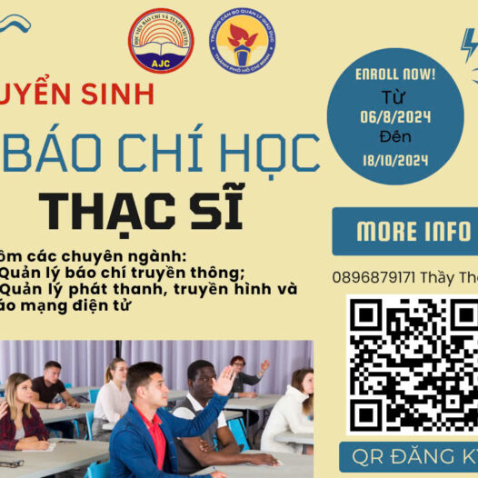 THÔNG BÁO TUYỂN SINH ĐÀO TẠO TRÌNH ĐỘ THẠC SĨ BÁO CHÍ HỌC NĂM 2024